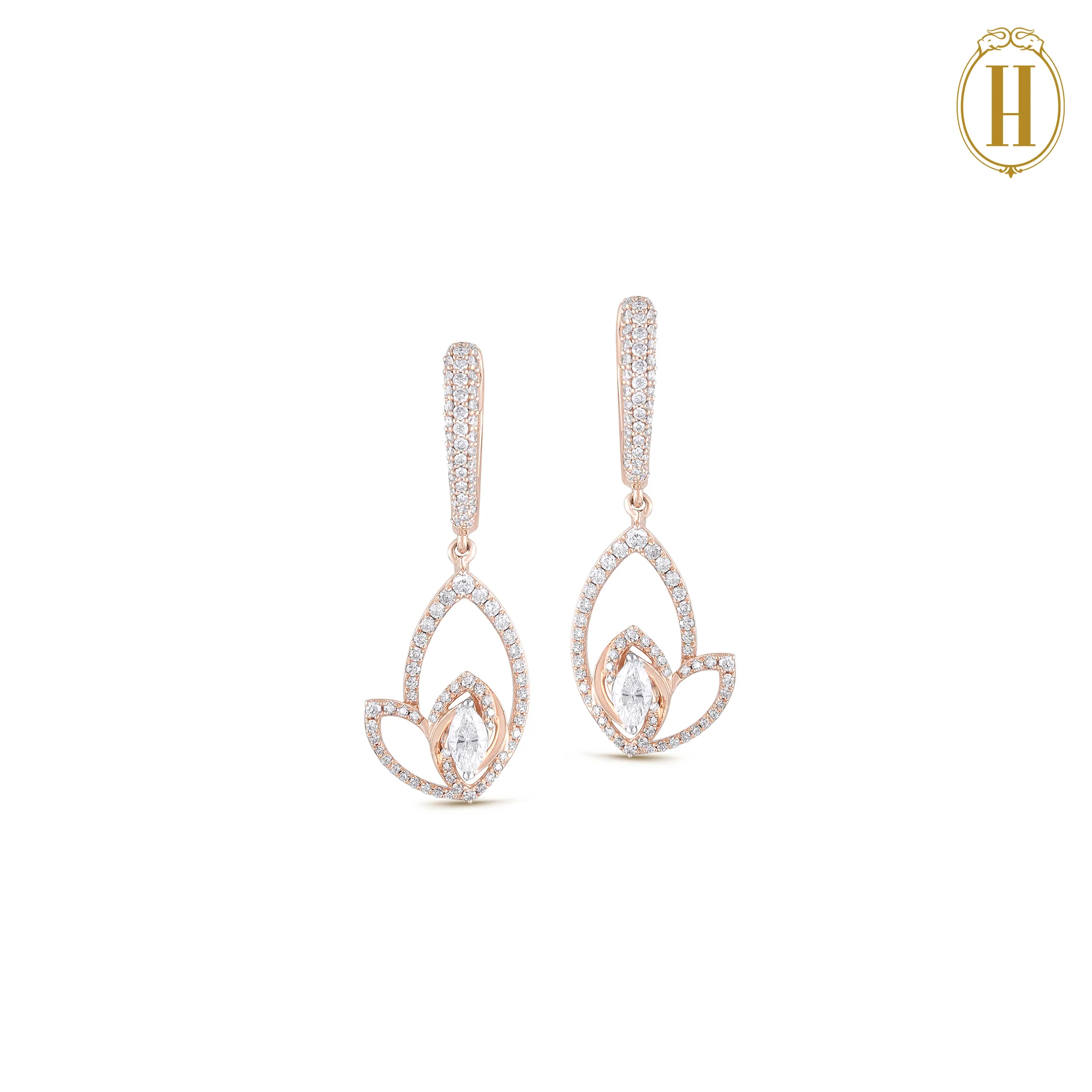 Bella Diamond Marquise Dangler Earrings - Image 3