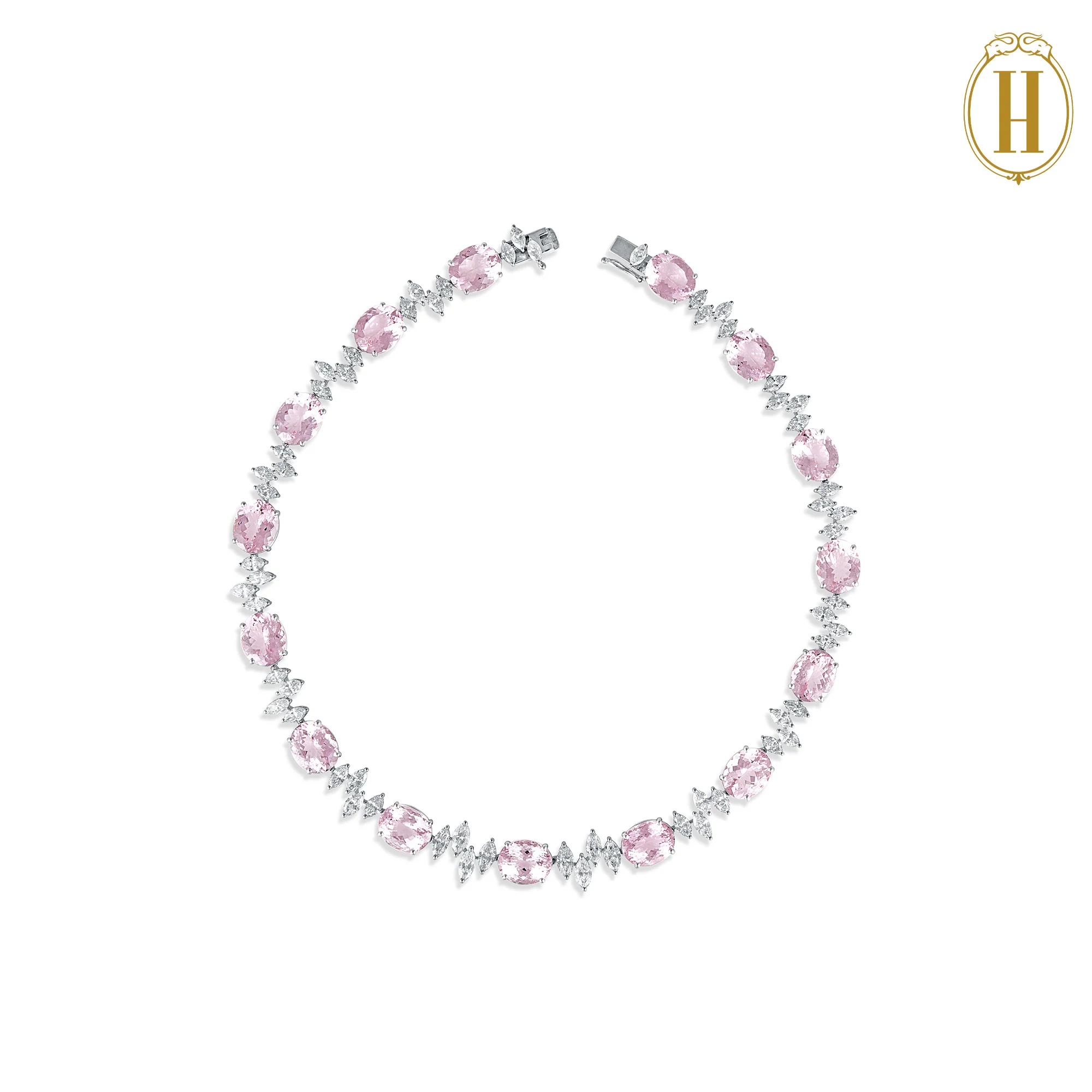 Pink Morganite and Diamonds Necklace Set - Image 3