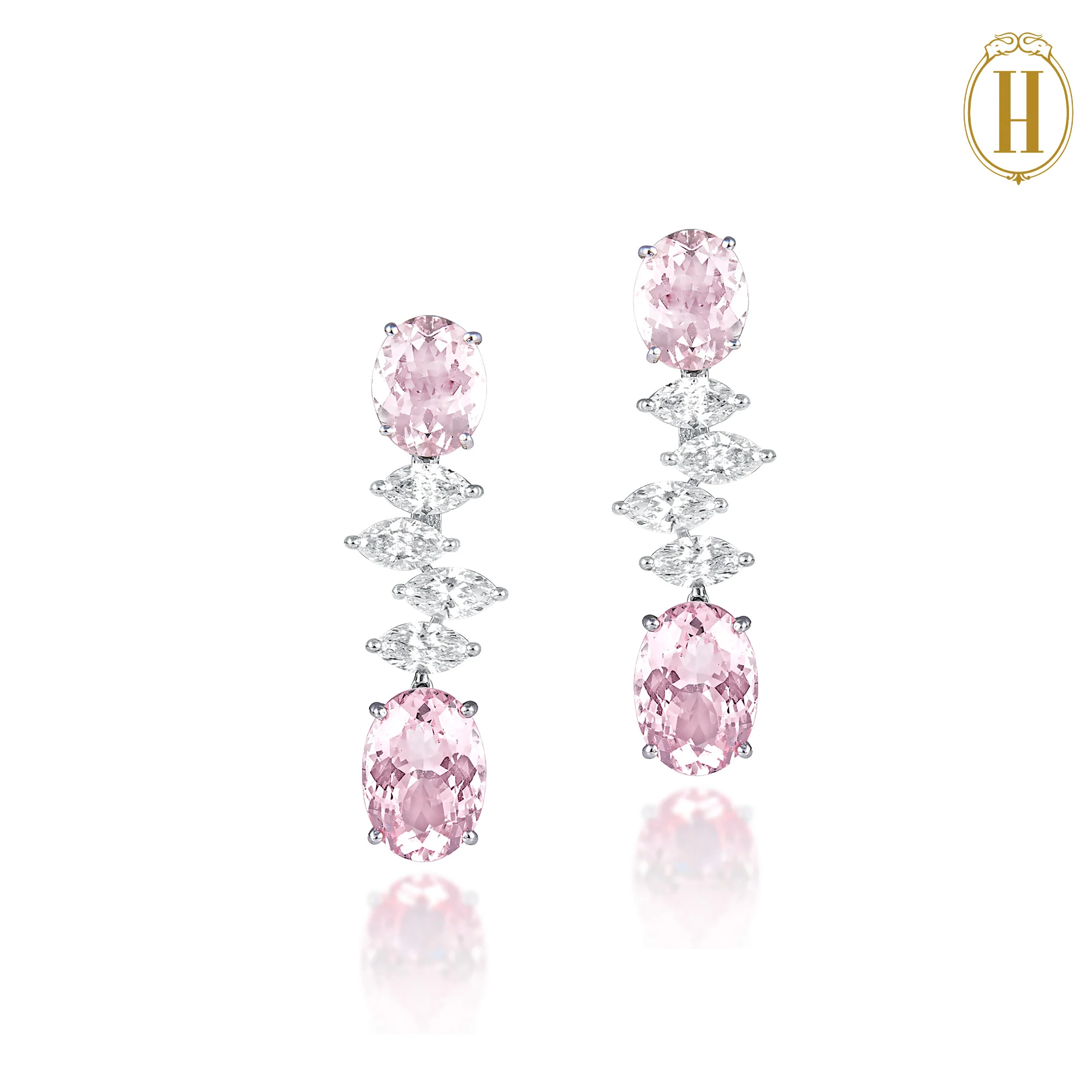 Pink Morganite and Diamonds Necklace Set - Image 4